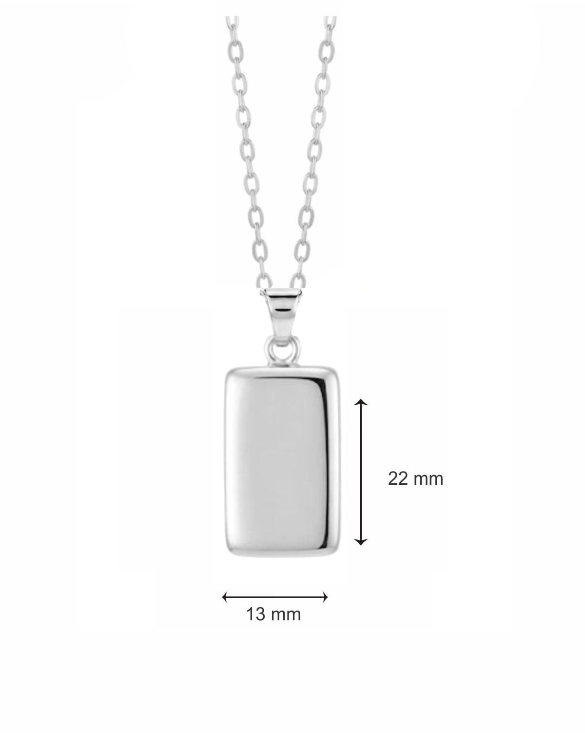 Loved Remembered Silver Rectangle Pendant Urn