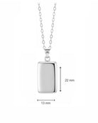 Loved Remembered Silver Rectangle Pendant Urn
