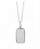 Loved Remembered Silver Rectangle Pendant Urn - Top Filling