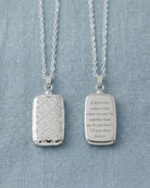 Loved Remembered Silver Rectangle Pendant Urn - Top Filling