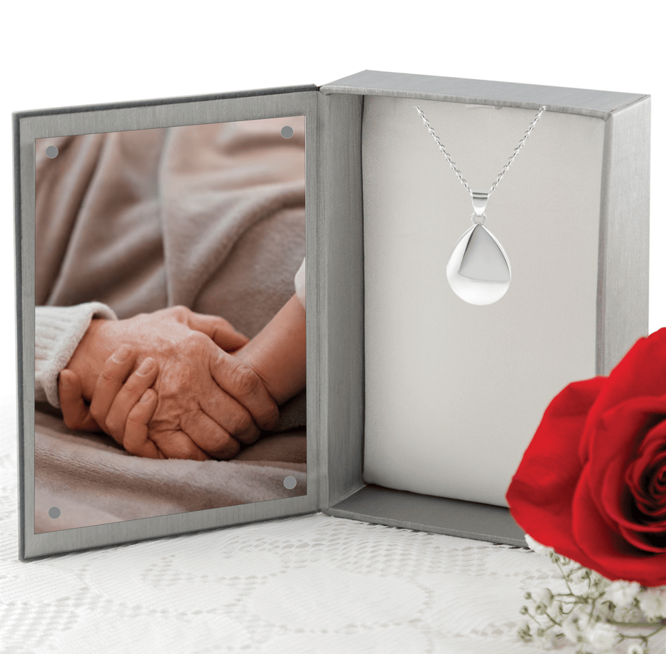 Loved Remembered Silver Teardrop Pendant Urn