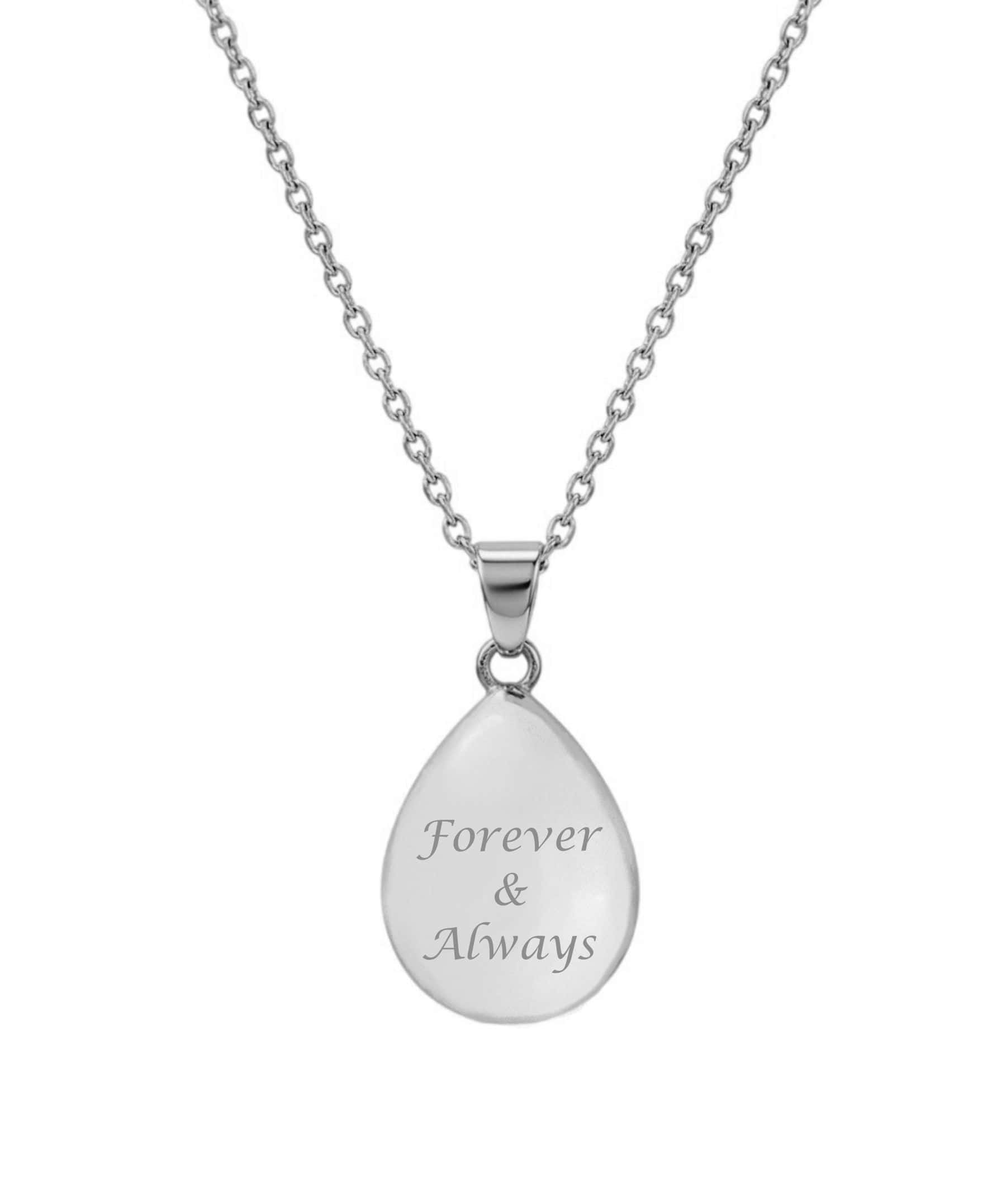 Loved Remembered Silver Teardrop Pendant Urn