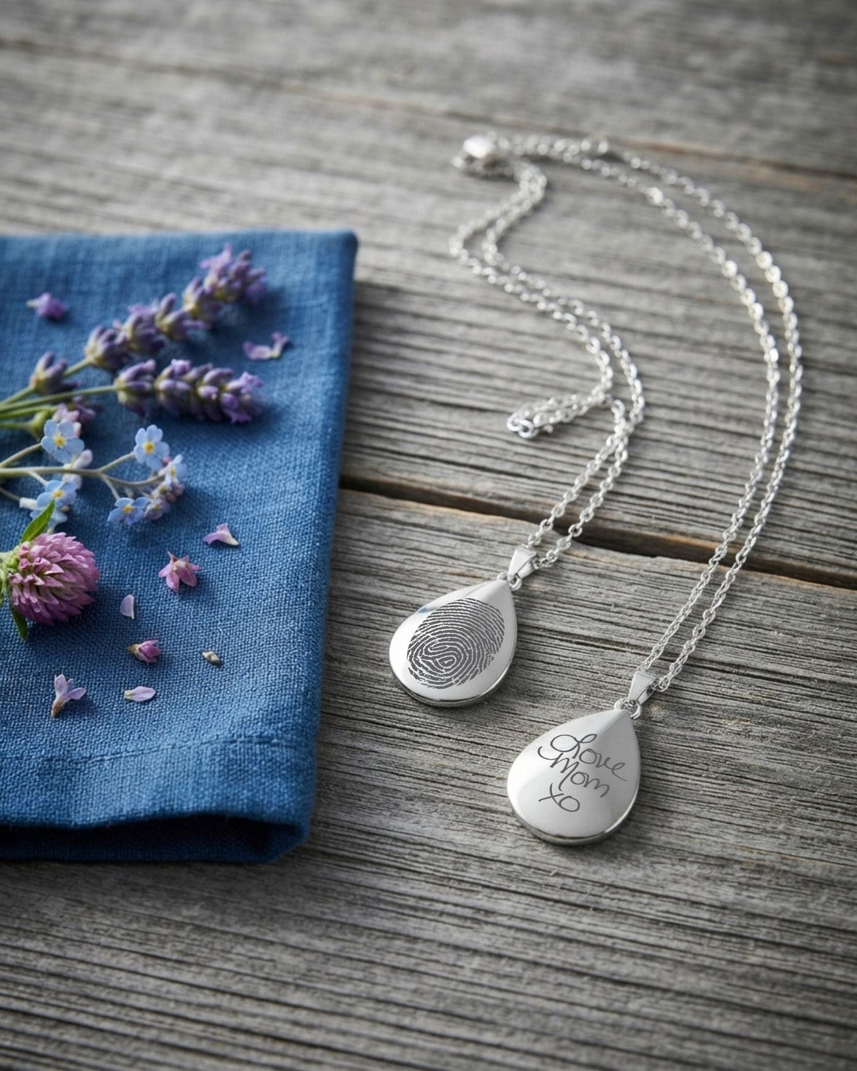 Loved Remembered Silver Teardrop Pendant Urn