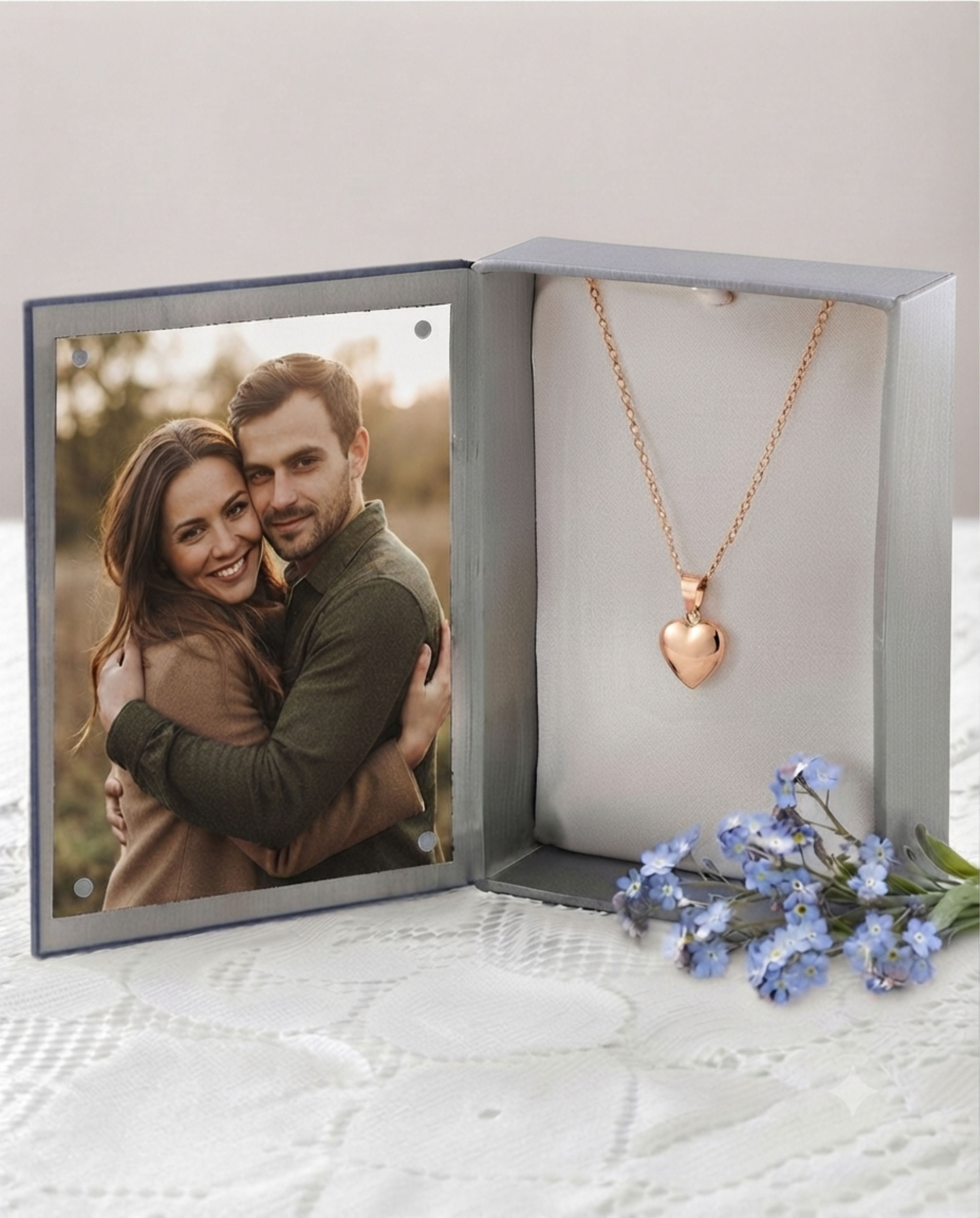 Loved Remembered Small Gold Heart Pendant Urn