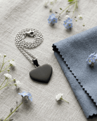 Loved Remembered STAINLESS 10 Black Heart Pendant
