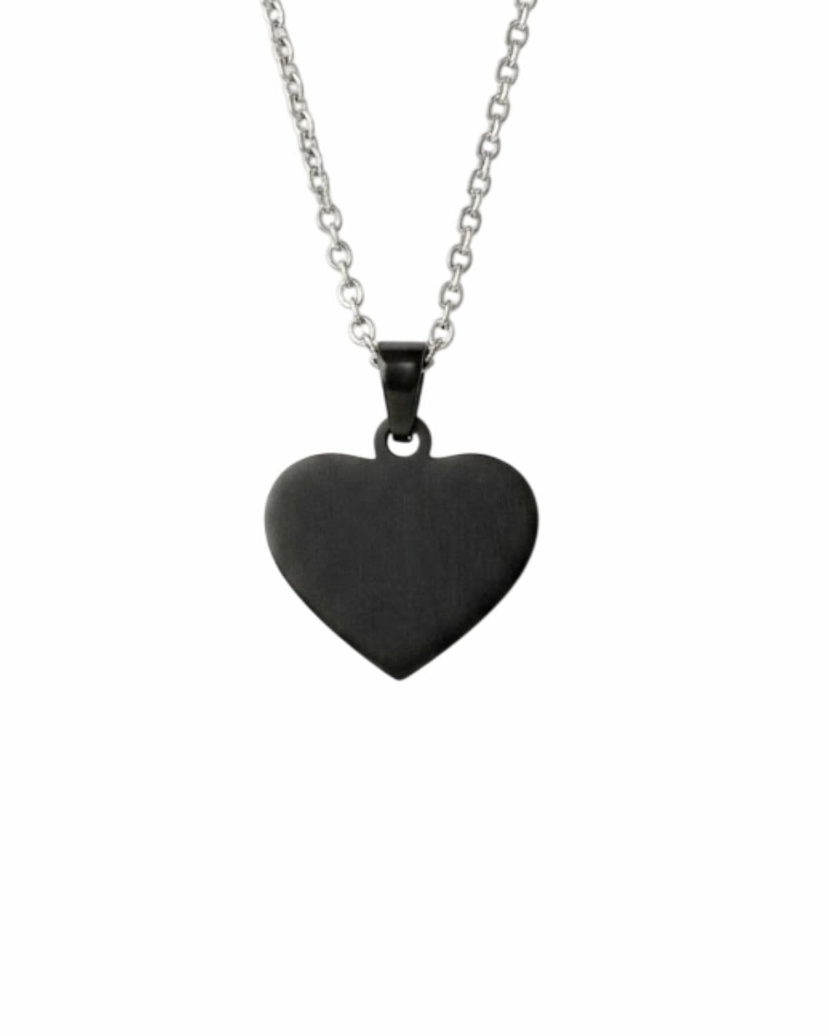 Loved Remembered STAINLESS 10 Black Heart Pendant