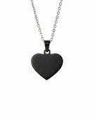 Loved Remembered STAINLESS 10 Black Heart Pendant