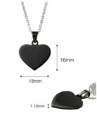 Loved Remembered STAINLESS 10 Black Heart Pendant
