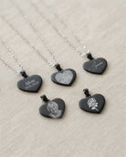 Loved Remembered STAINLESS 10 Black Heart Pendant