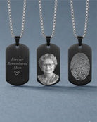 Loved Remembered STAINLESS 11 Black Tag Pendant