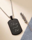 Loved Remembered STAINLESS 11 Black Tag Pendant