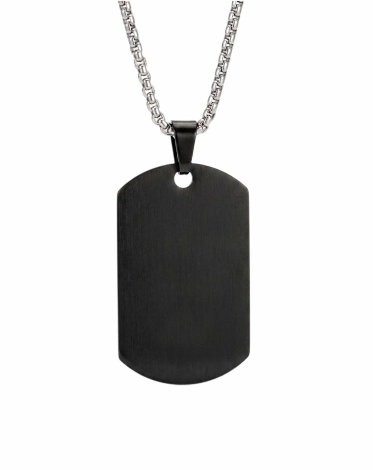 Loved Remembered STAINLESS 11 Black Tag Pendant