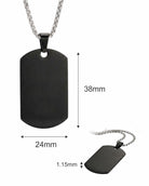 Loved Remembered STAINLESS 11 Black Tag Pendant