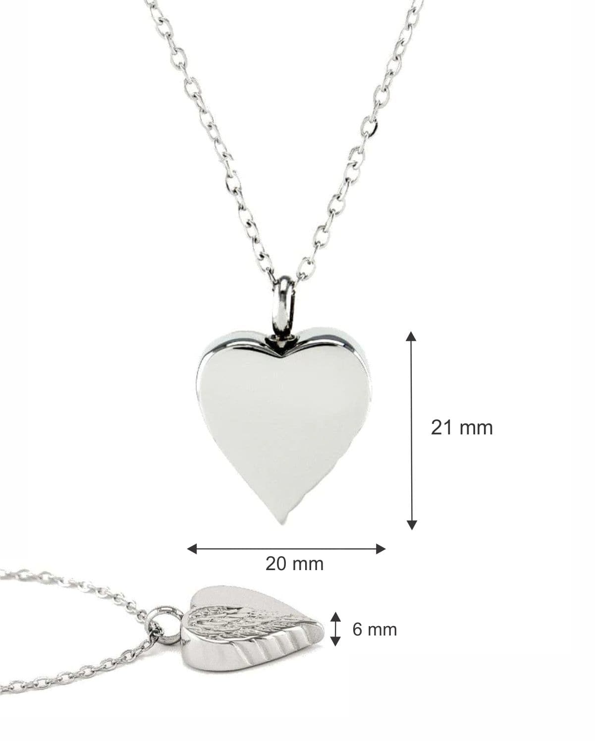 Loved Remembered STAINLESS 18 Angel Wing Pendant Urn