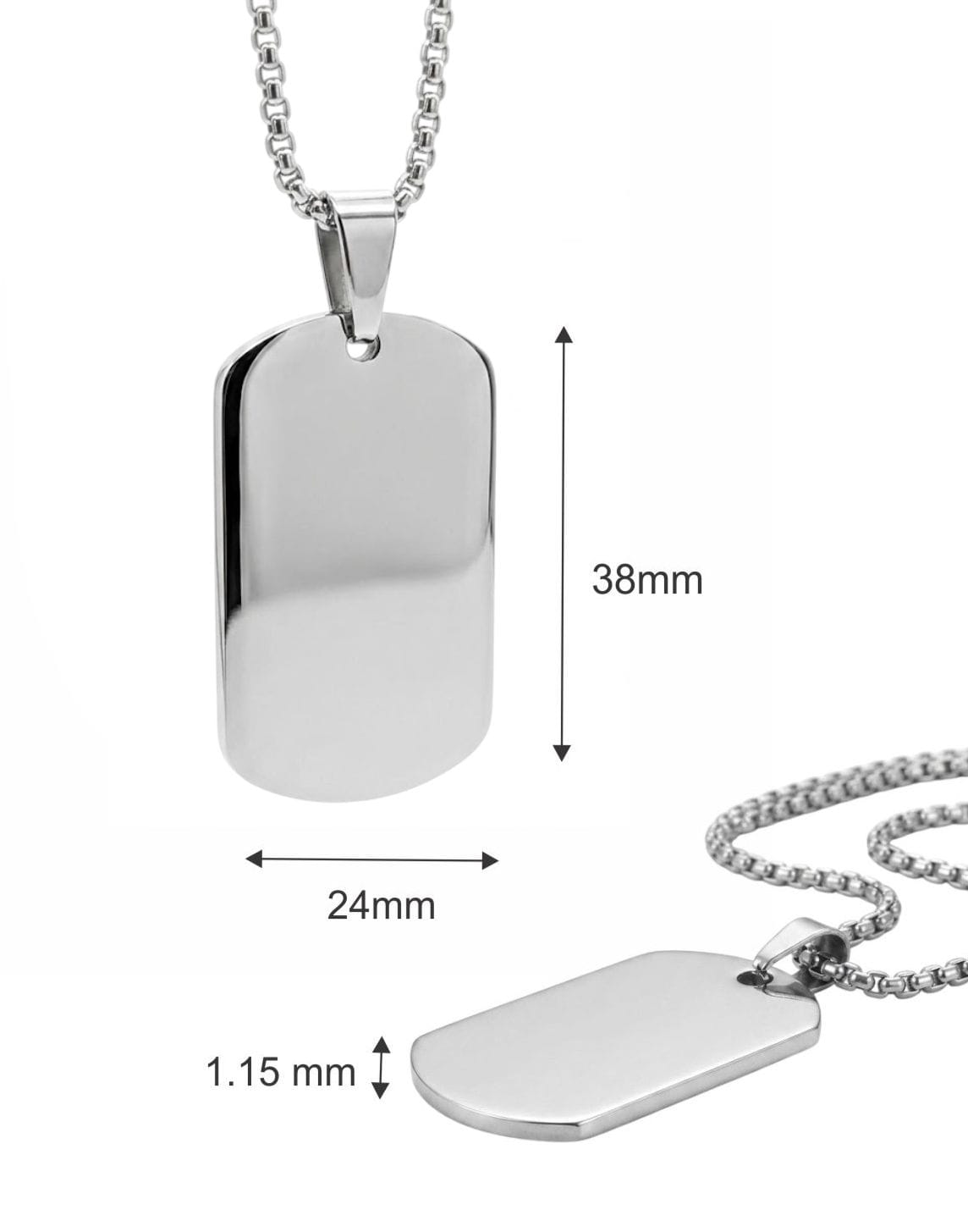 Loved Remembered STAINLESS 2 Tag Pendant