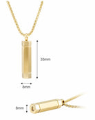 Loved Remembered STAINLESS 24G Gold Plated Cylinder