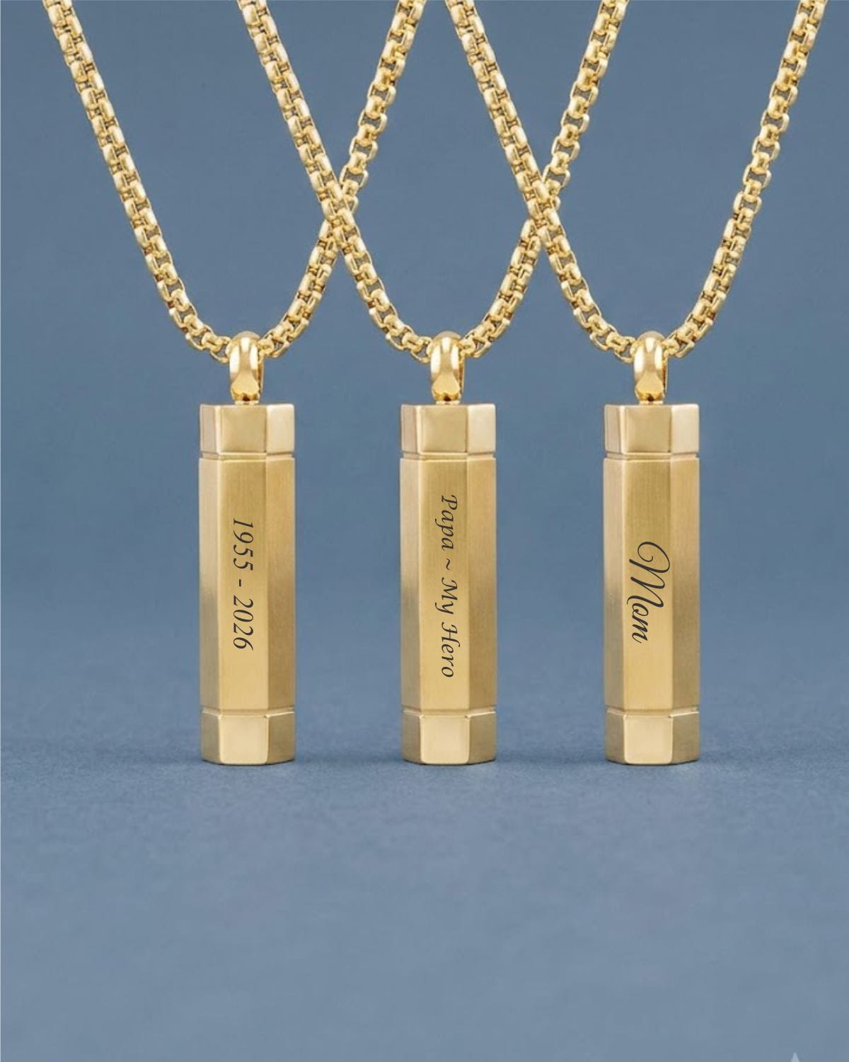 Loved Remembered STAINLESS 24G Gold Plated Cylinder