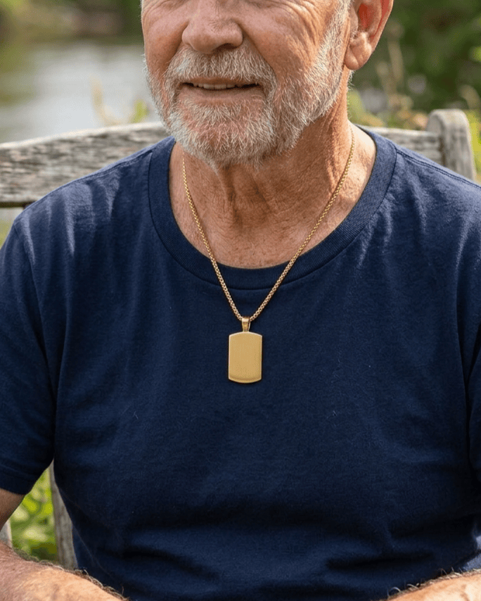 Loved Remembered STAINLESS 25G Gold Plated Tag Pendant