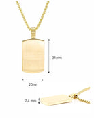 Loved Remembered STAINLESS 25G Gold Plated Tag Pendant