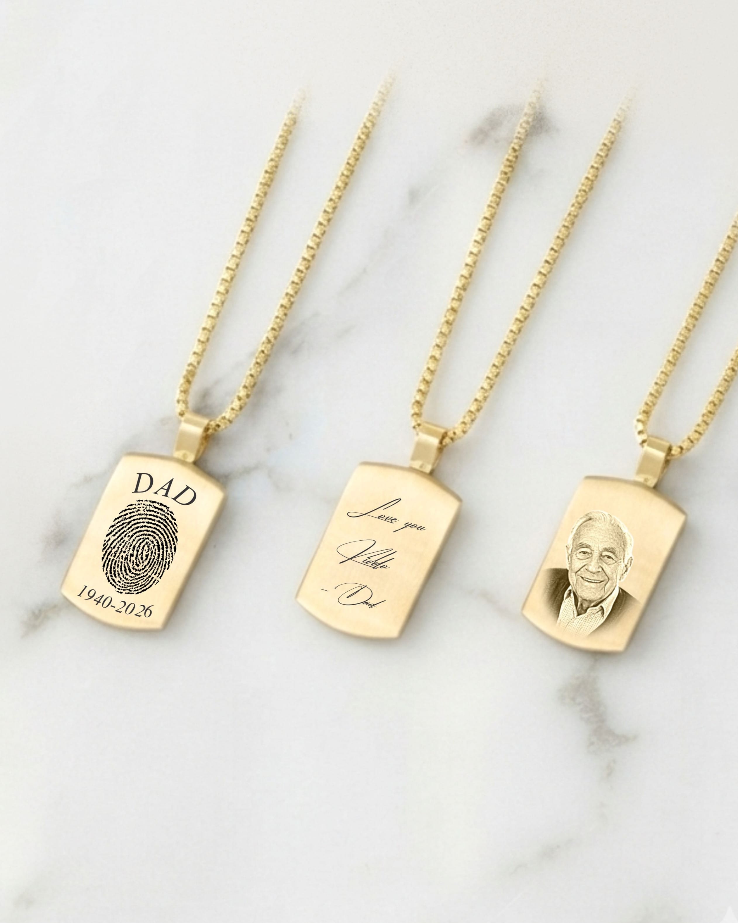 Loved Remembered STAINLESS 25G Gold Plated Tag Pendant