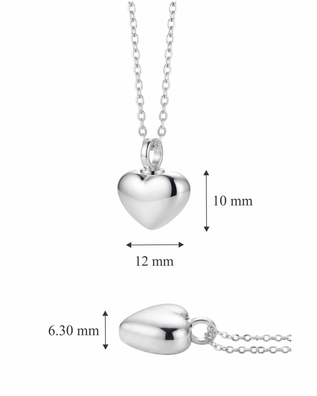 Loved Remembered STAINLESS 26 Ashes Heart Pendant Urn