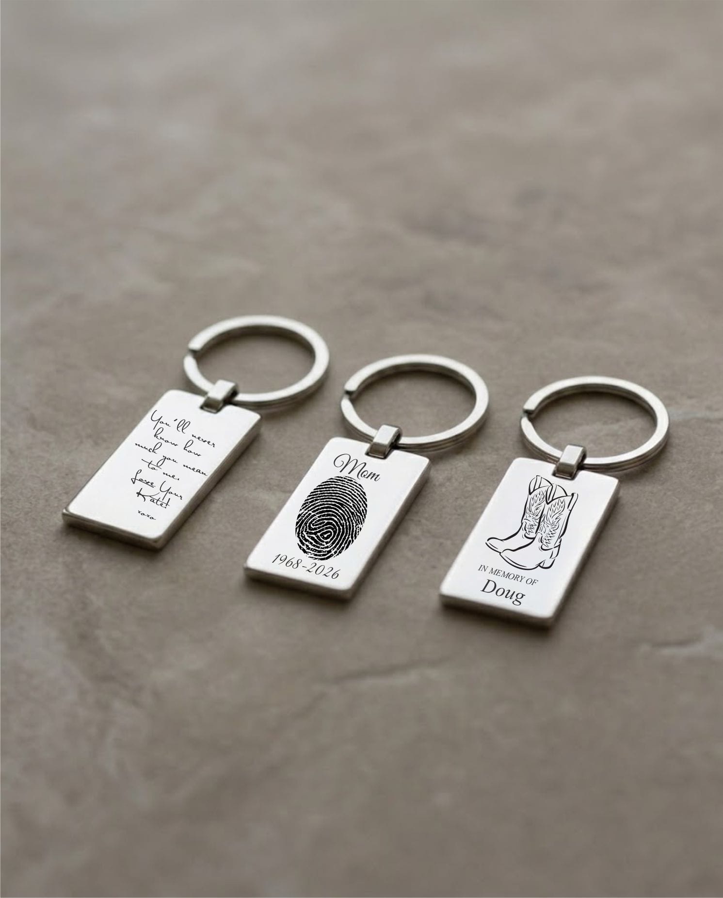 Loved Remembered STAINLESS 6 Keychain