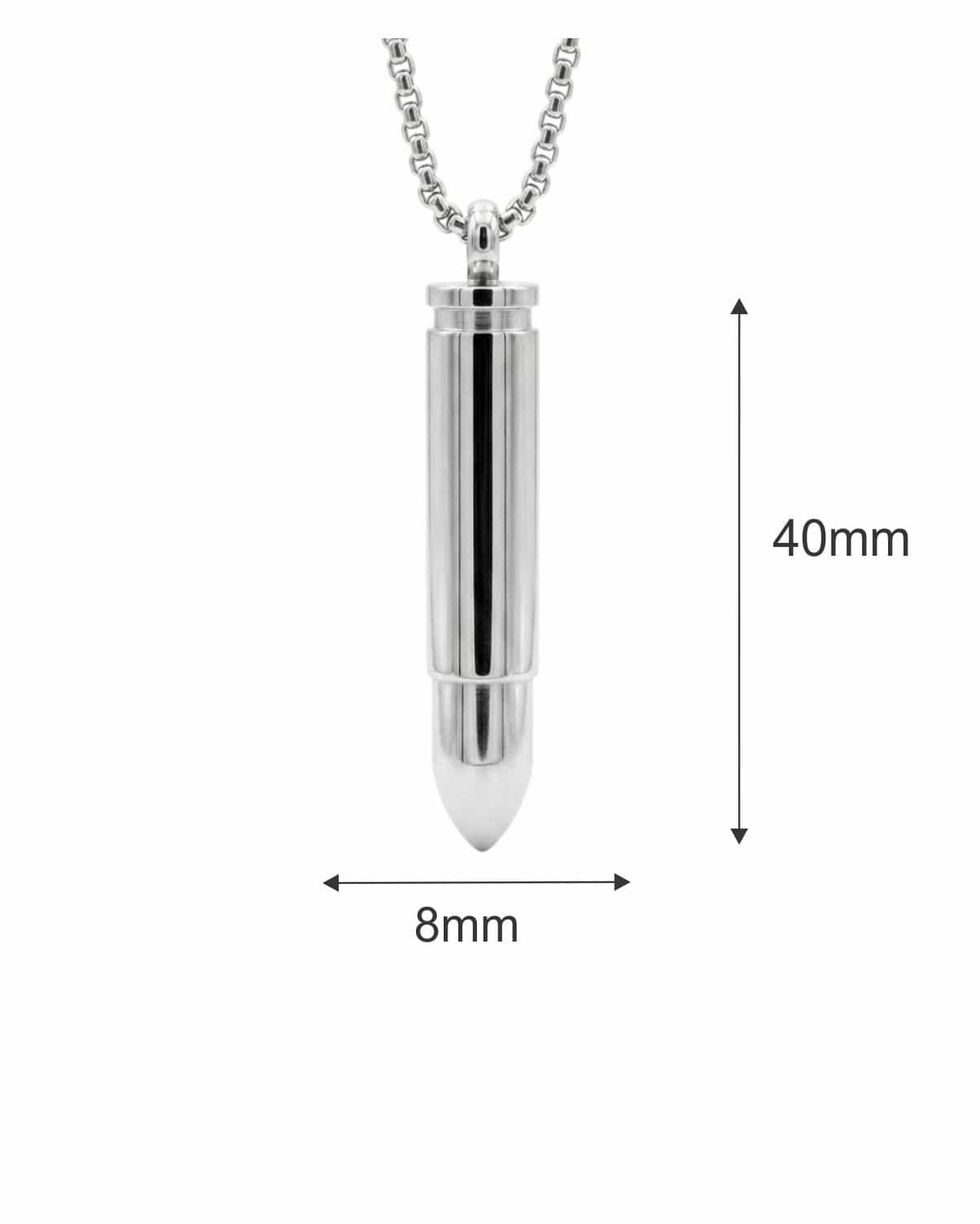 Loved Remembered STAINLESS 9 Bullet Pendant Urn