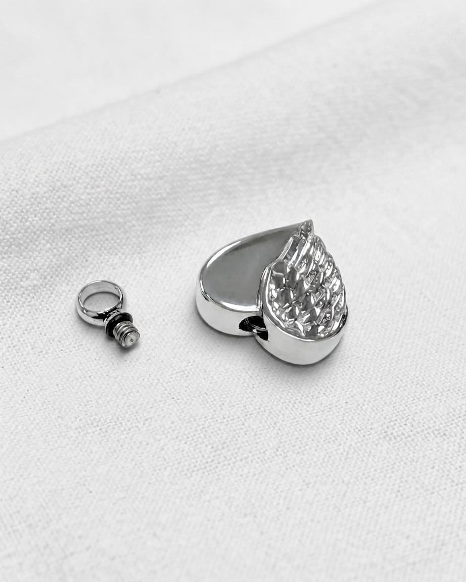 Loved Remembered Stainless Steel Angel Wing Pendant Urn