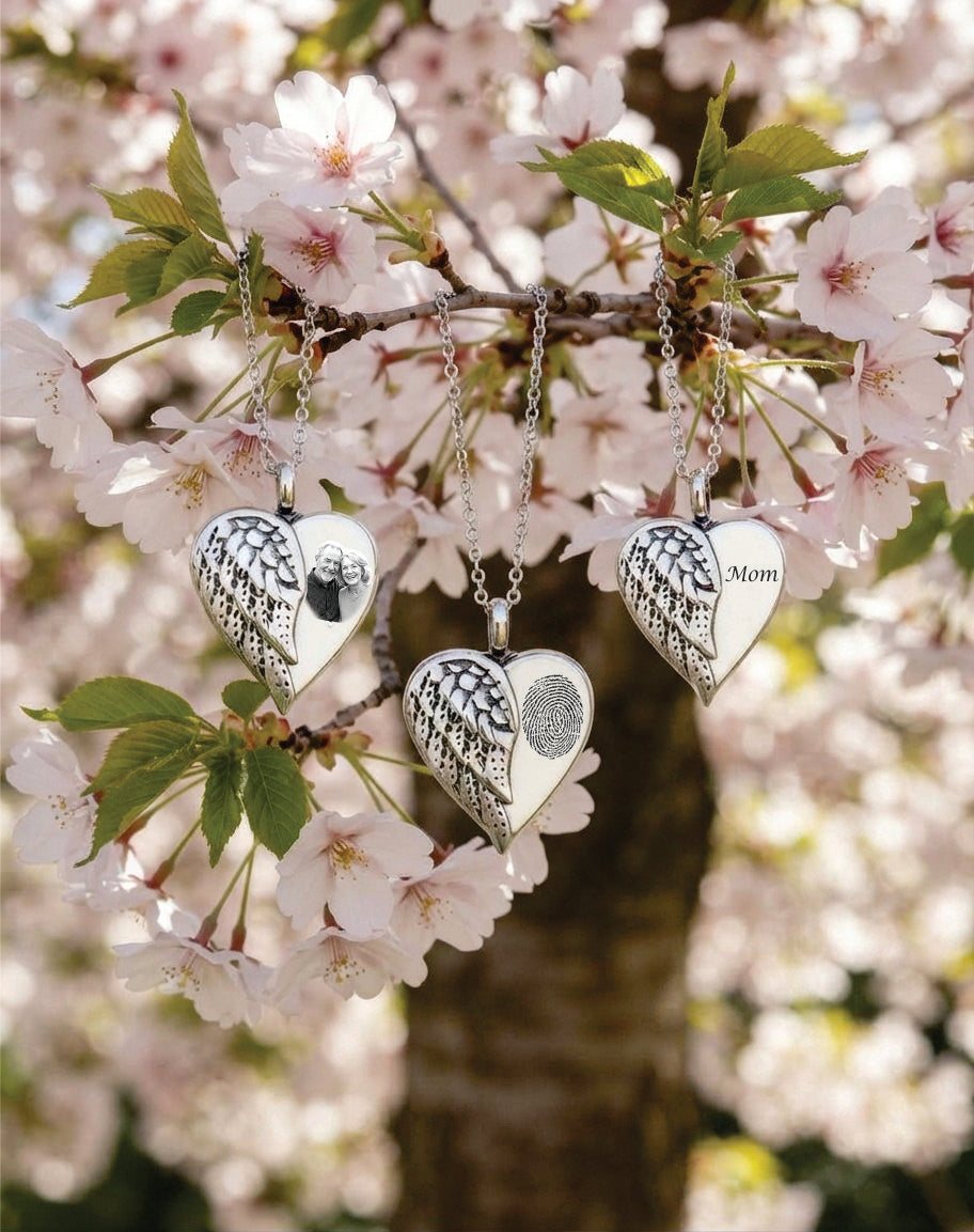 Loved Remembered Stainless Steel Angel Wing Pendant Urn