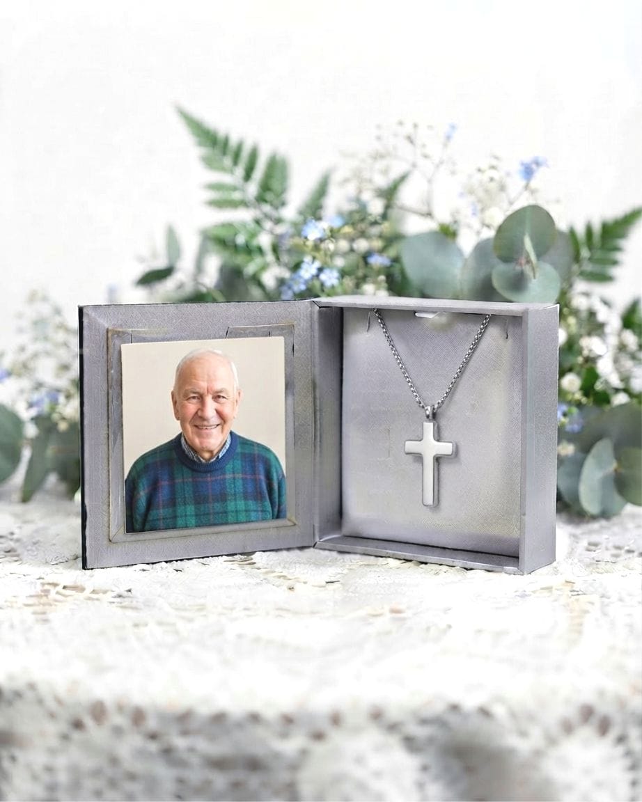 Loved Remembered Stainless Steel Cross Pendant Urn