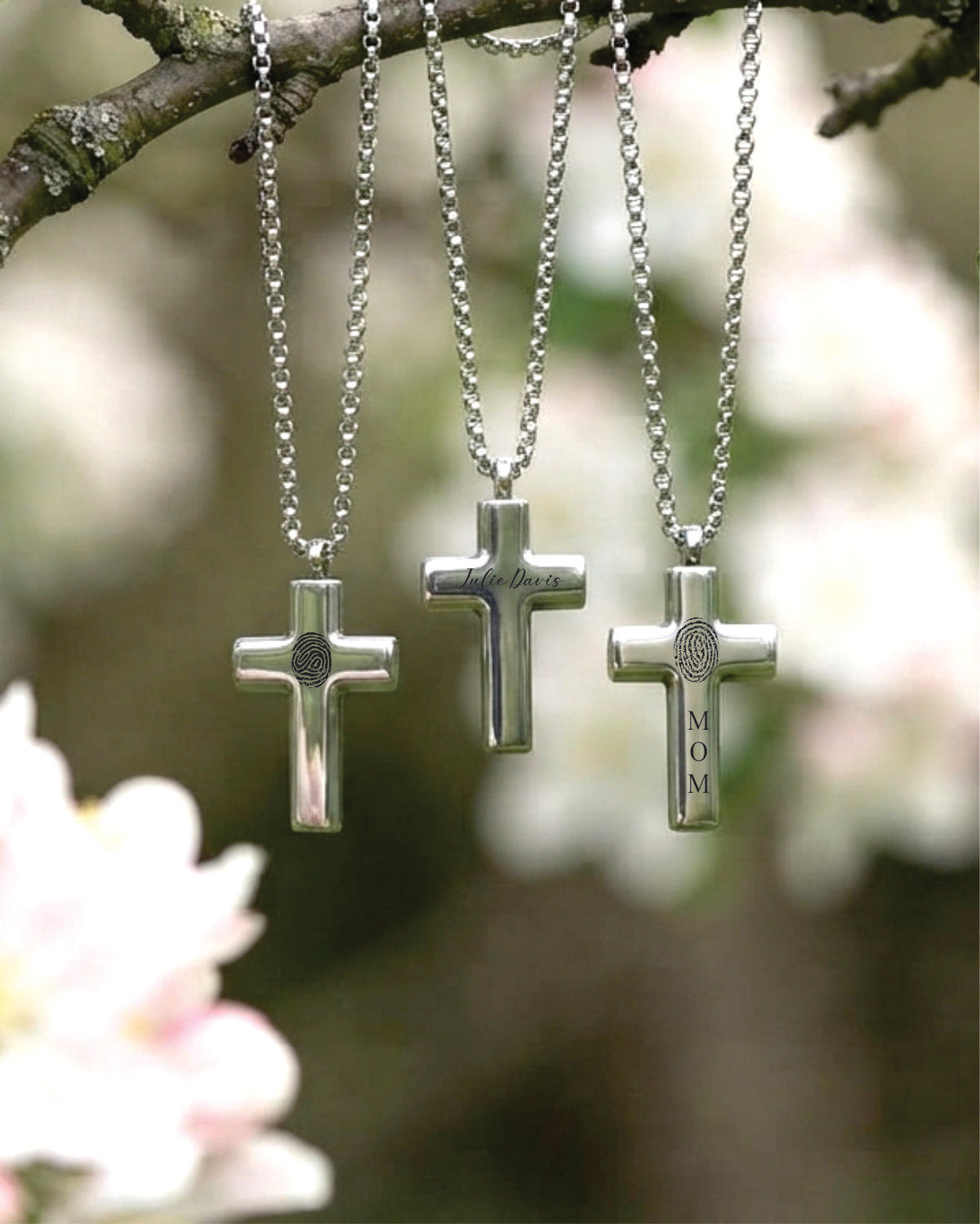 Loved Remembered Stainless Steel Cross Pendant Urn