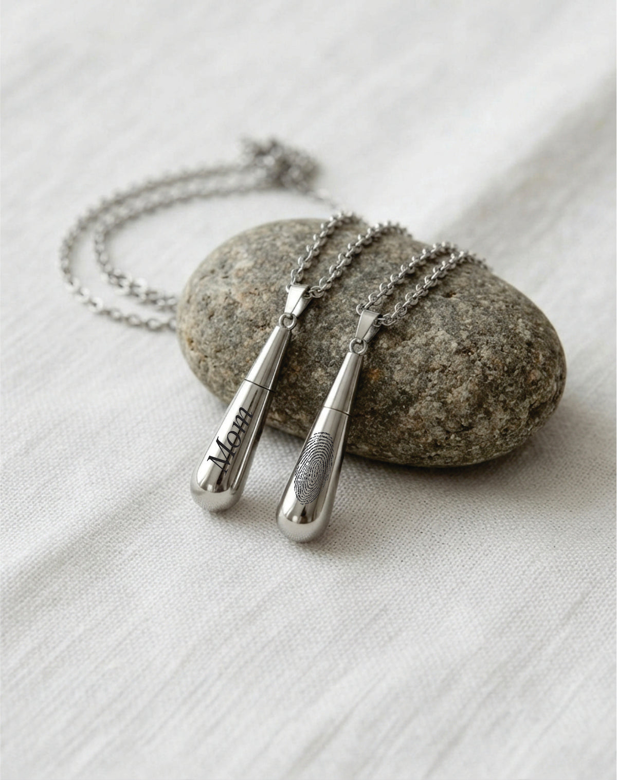 Loved Remembered Stainless Steel Raindrop Pendant Urn