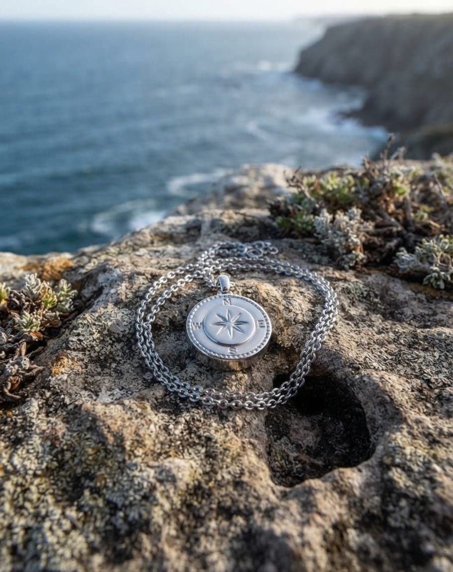 Loved Remembered Stainless Steel Small Compass Urn
