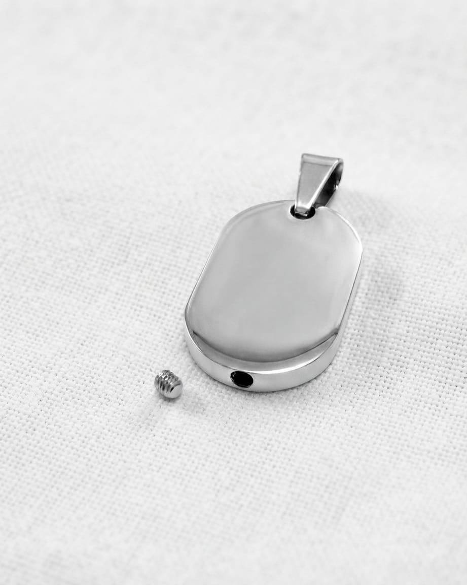 Loved Remembered Stainless Steel Tag Pendant Urn