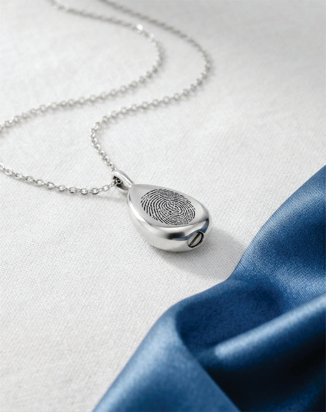 Loved Remembered Stainless Steel Teardrop Pendant Urn