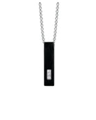 Loved Remembered Three Stone Black Stainless Steel  Block Pendant Urn