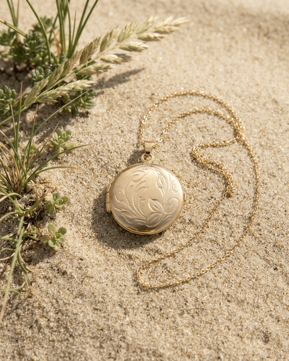Loved Remembered 'Trillium' Gold Locket Urn
