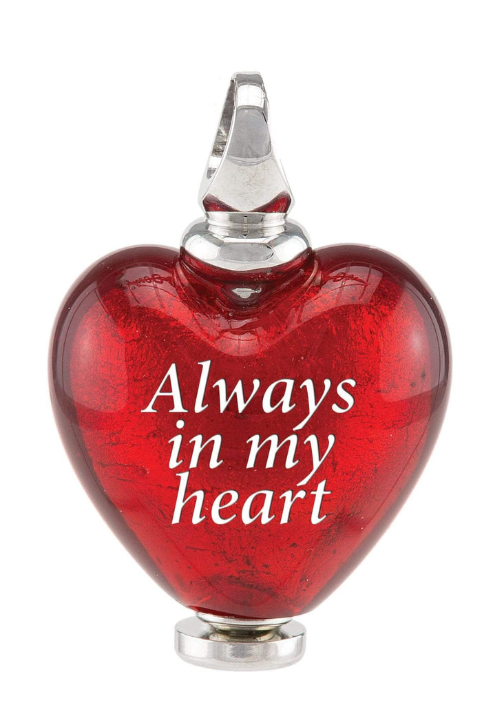 Cara Keepsakes Murano Glass Heart Urn - July sample engraving