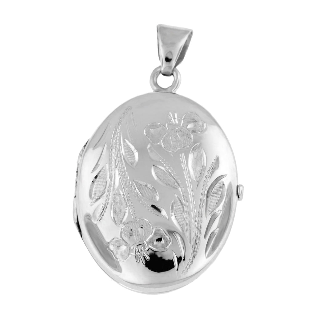 Cara Keepsakes Silver Locket Urns 'Wildflower' Locket Urn close up