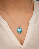 Cara Keepsakes Murano Glass Heart Urn - March worn on model