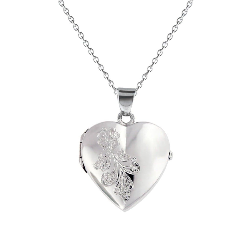 Sterling Silver Urn Half Angel Wing Heart Locket Pendant | Pendants | IBB  London