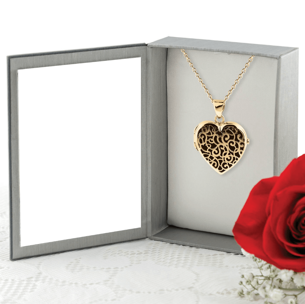 Gold Filigree Classic Locket Loved Remembered