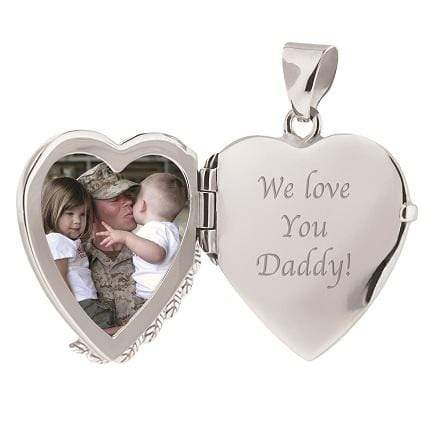 Loved Remembered Angel Wing Photo Print Locket