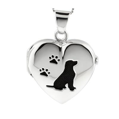 Loved Remembered Dog Paw Print Locket Urn