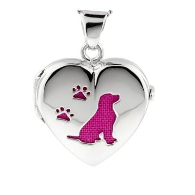 Loved Remembered Dog Paw Print Locket Urn