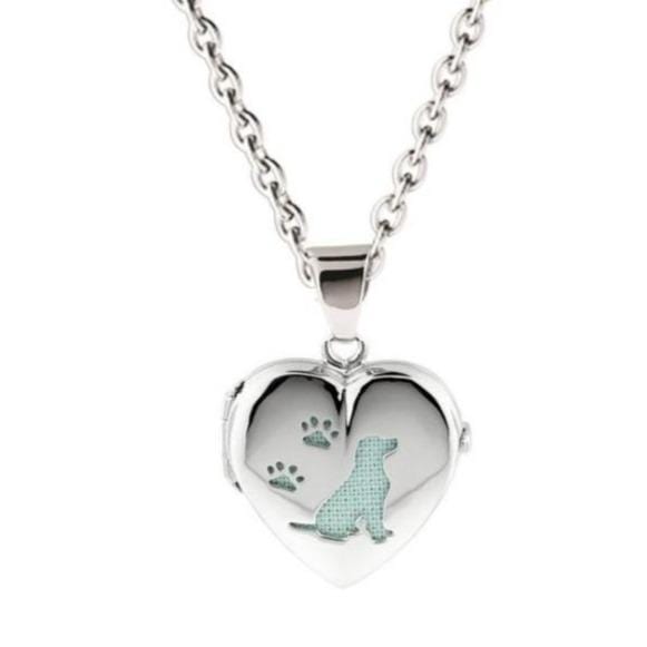 Loved Remembered Dog Paw Print Locket Urn