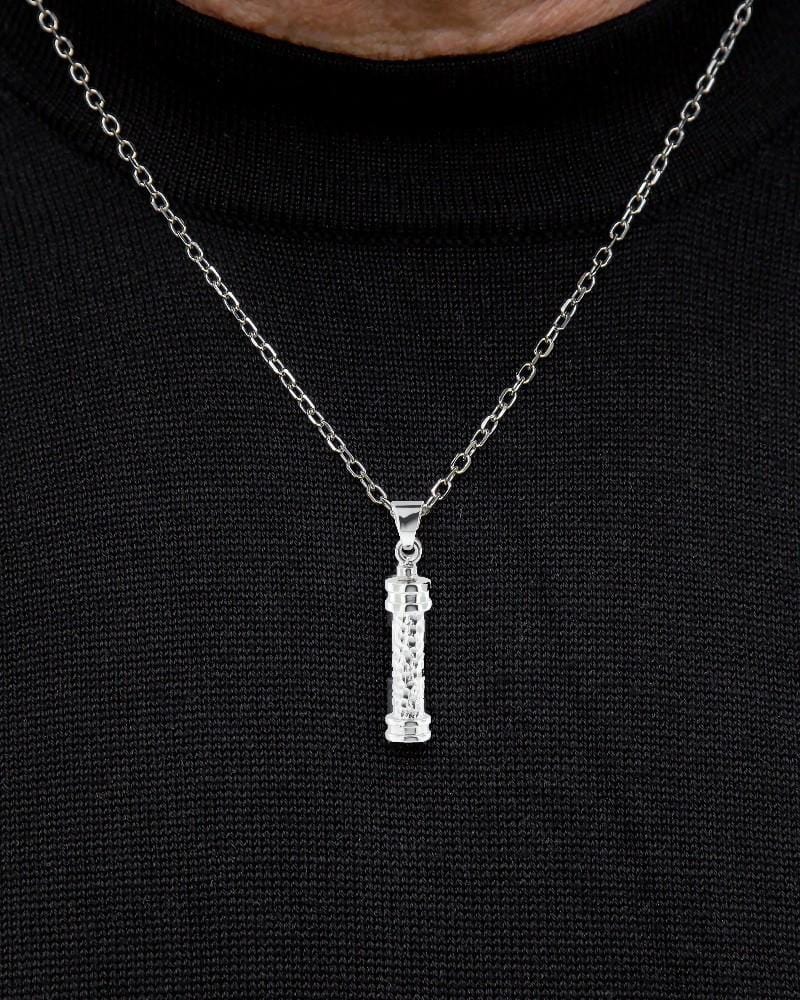 Loved Remembered Hammered Cylinder Pendant Urn