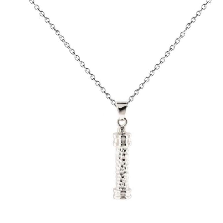 Loved Remembered Hammered Cylinder Pendant Urn
