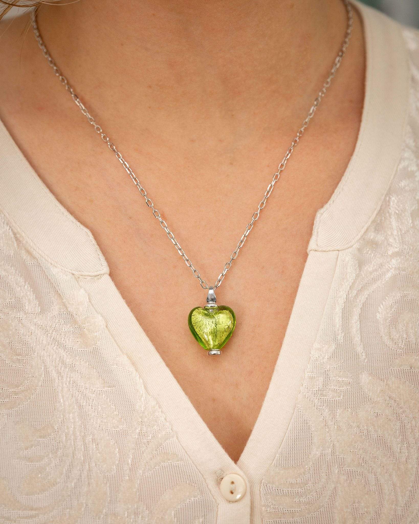 Loved Remembered Murano Glass Heart Urn - August