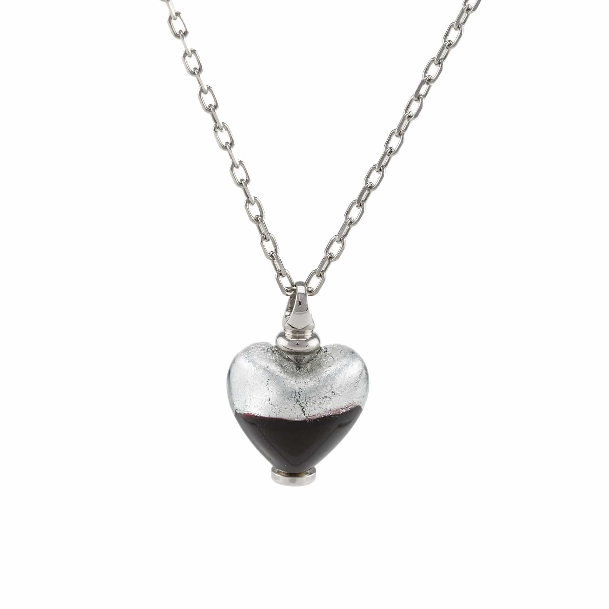 Loved Remembered Murano Glass Heart Urn - 'Eternal Promise'